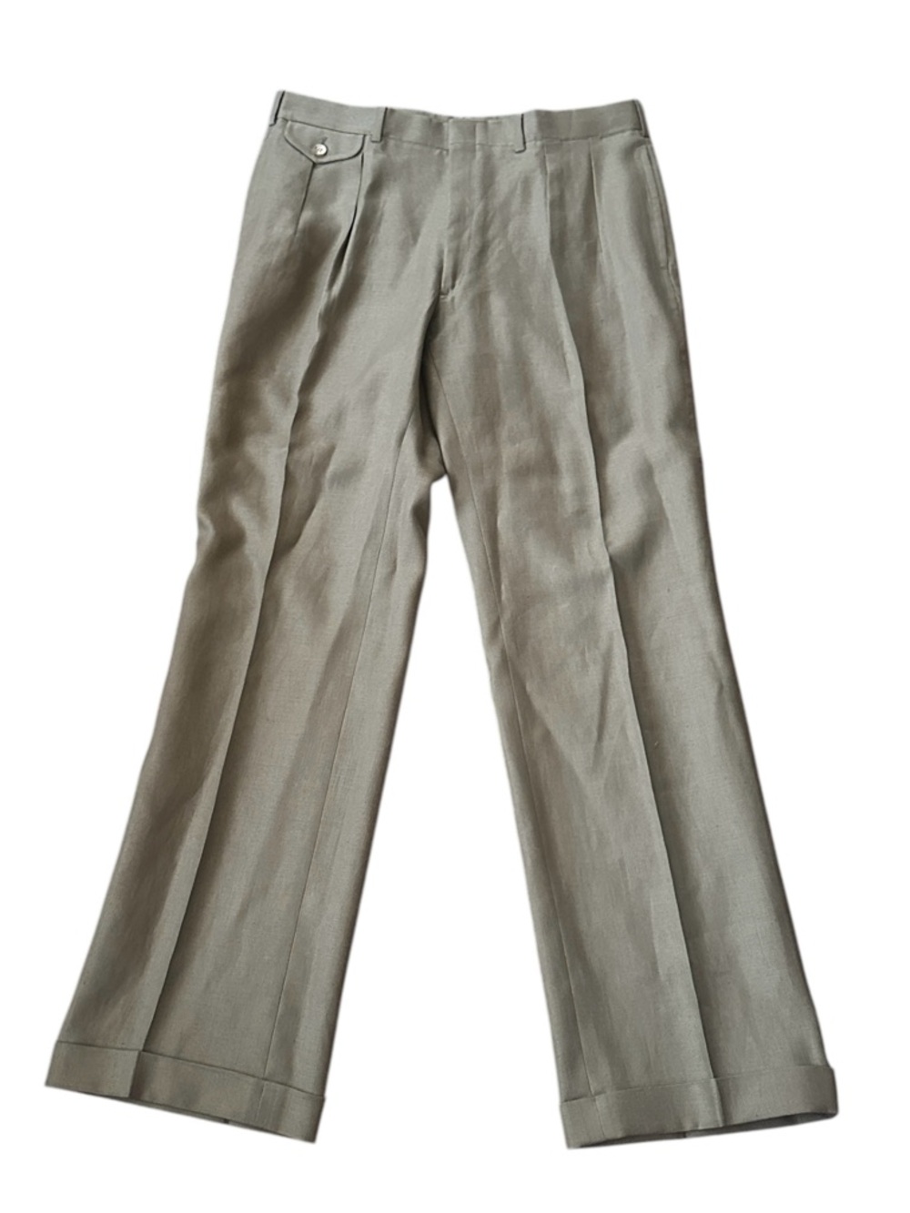Vintage Polo Ralph Lauren Linen Blend Pleated Trousers 34W Pants Suspenders USA